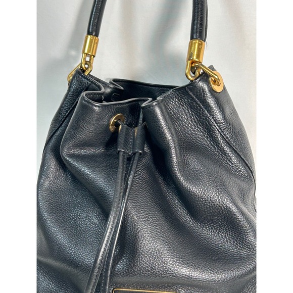 Marc by Marc Jacobs Black Leather Bucket Bag Standard Supply Workwear Gld Accent - Picture 4 of 11
